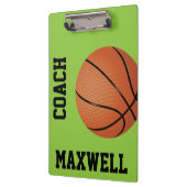 Bewerkbaar klembord van de basketbalcoach (Links)