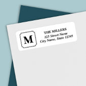 Bewerkbaar Kleur Monogram Modern Klassiek Adres Etiket