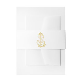 BEWERKBAAR KLEUR SL monogram LS monogram buikband Uitnodigingen Wikkel