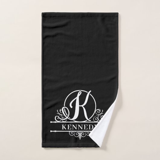 Bewerkbaar kleurenmonogram K Bad Handdoek (Handdoek)