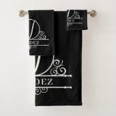 Bewerkbaar kleurenmonogram V Bad Handdoek (Insitu)