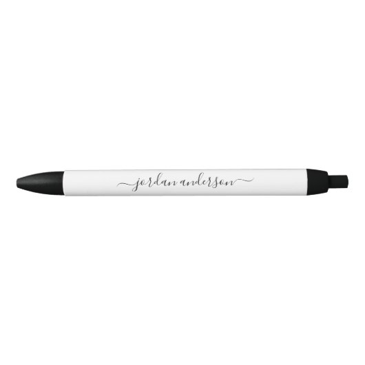 Bewerkbaar Kleurkalligrafiescript gepersonaliseerd Zwarte Inkt Pen (Voorkant)