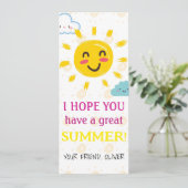 Bewerkbaar Laatste schooldag, zomerse wenskaart Feestdagenkaart (Staand voorkant)