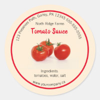 Bewerkbaar label van bedrijf Tomato Preserve