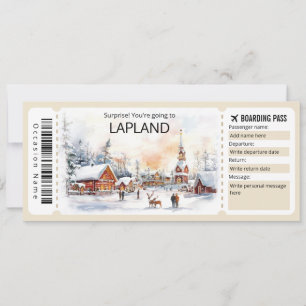 Bewerkbaar Lapland Vliegticket, Lapland Trip Kaart