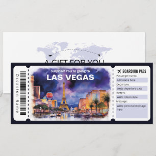 Bewerkbaar Las Vegas Vliegticket, Las Vegas Trip Kaart