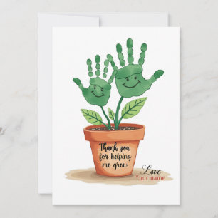 Bewerkbaar lerarengeschenk met handafdruk kunst