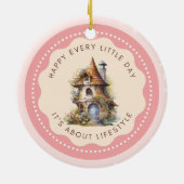 Bewerkbaar Leuk Fairy House Home Sweet Home Keramisch Ornament (Achterkant)