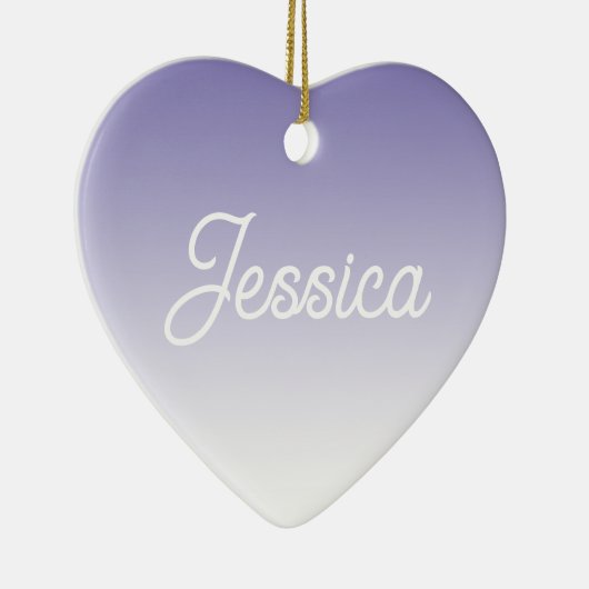 (bewerkbaar) Lichte Paarse Kleur Ombre & Jouw teks Keramisch Ornament (Rechts)