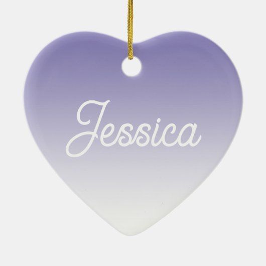 (bewerkbaar) Lichte Paarse Kleur Ombre & Jouw teks Keramisch Ornament (Achterkant)