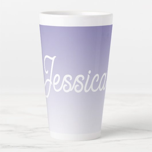 (bewerkbaar) Lichte Paarse Kleur Ombre & Jouw teks Latte Mok (Voorkant)