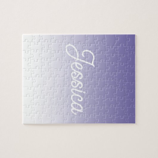 (bewerkbaar) Lichte Paarse Kleur Ombre & Jouw teks Legpuzzel (Horizontaal)