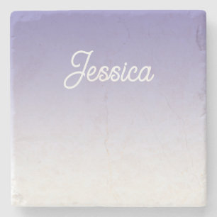 (bewerkbaar) Lichte Paarse Kleur Ombre & Jouw teks Stenen Onderzetter