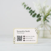 Bewerkbaar LOGO & QR code elegant ontwerp Visitekaartje (Staand voorkant)