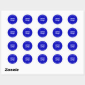 Bewerkbaar Logo Toevoegen Koningsblauw & Wit met R Ronde Sticker (Vel)