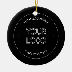 Bewerkbaar Logo Vervanging & Bedrijfsnaam Zwart Keramisch Ornament