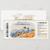Bewerkbaar Los Angeles Vliegticket, LA Trip Kaart (Voorkant / Achterkant)