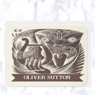 Bewerkbaar masker en Harp Vierkante Sticker