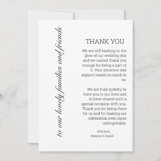 Bewerkbaar menu Bedankt sjabloon (Voorkant)