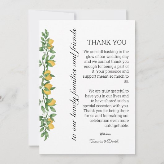 Bewerkbaar menu Bedankt sjabloon (Achterkant)