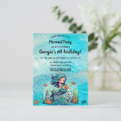 Bewerkbaar Mermaid Invitation Briefkaart (Staand voorkant)