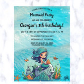 Bewerkbaar Mermaid Invitation Briefkaart