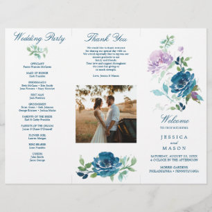 Bewerkbaar Midnight Blooms Drievoudig Huwelijkspro Flyer