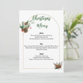 Bewerkbaar minimalistisch kerstmenu menu (Staand voorkant)