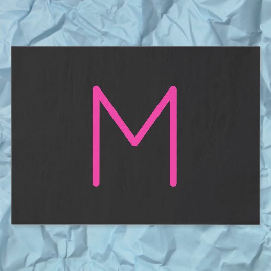 Bewerkbaar Modern Roze & Zwart Monogram Tissuepapier