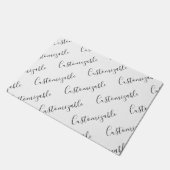 Bewerkbaar modern scripttekstpatroon | Zwart-wit Deurmat (Schuin)