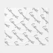 Bewerkbaar modern scripttekstpatroon | Zwart-wit Fleece Deken (Voorkant (Horizontaal))