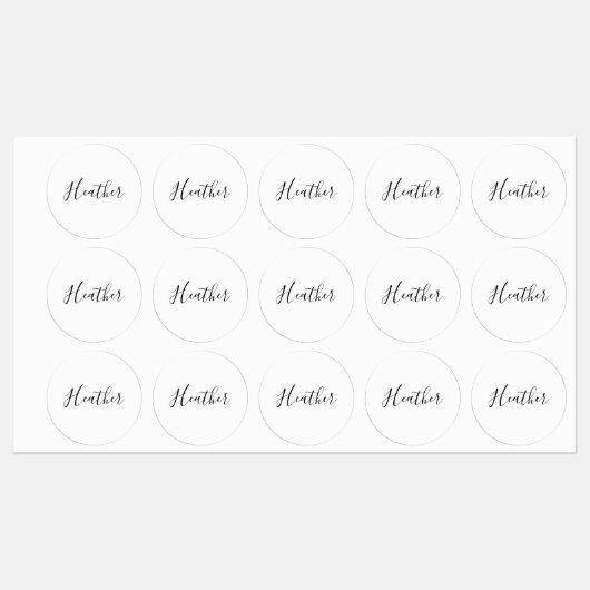 Bewerkbaar modern scripttekstpatroon | Zwart-wit Labels (Vel)