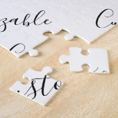 Bewerkbaar modern scripttekstpatroon | Zwart-wit Legpuzzel (Zijkant)