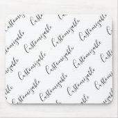 Bewerkbaar modern scripttekstpatroon | Zwart-wit Muismat (Voorkant)