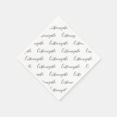 Bewerkbaar modern scripttekstpatroon | Zwart-wit Servet (Hoek)