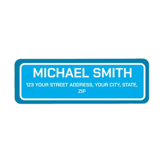 Bewerkbaar Modern Sky Blue retour adres label (Voorkant)