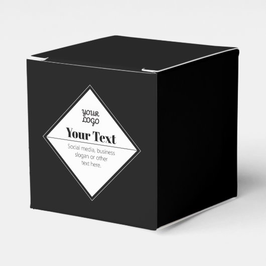 Bewerkbaar modern tekstontwerp & uw logo bedankdoosjes (Voorkant Zijde)