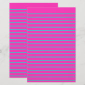 Bewerkbaar Neon Decorative Lined Stationery Paper Briefpapier (Voorkant / Achterkant)