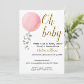 Bewerkbaar Oh Baby Baby shower Invitation Kaart (Staand voorkant)