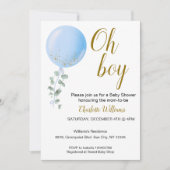 Bewerkbaar Oh Boy Baby shower Invitation Kaart (Voorkant)