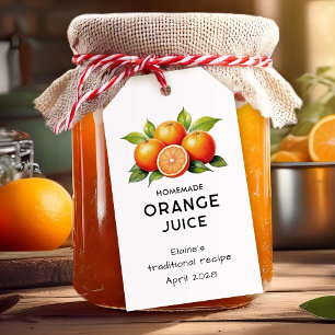 Bewerkbaar oranjesap keuken voorraadlabel cadeaulabel