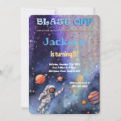 Bewerkbaar Outer Space-verjaardagsfeestje Kaart (Voorkant)