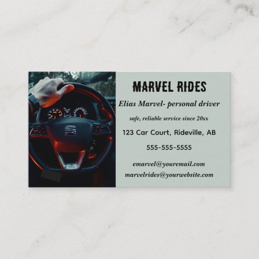 Bewerkbaar persoonlijk stuurprogramma visitekaartje (Voorkant)