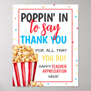 BEWERKBAAR Popcorn Teacher Appreciation Sign, Popp Poster