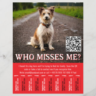 Bewerkbaar Poster Met QR-Code & Afscheur strookje  Flyer