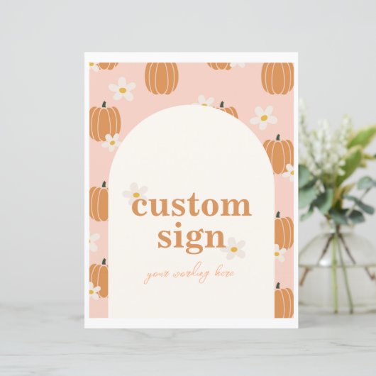 Bewerkbaar Pumpkin Party Custom Sign (Staand voorkant)