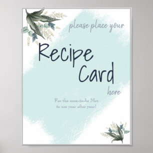 Bewerkbaar Recept voor Huwelijk Trouwfeest Bord Poster