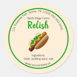 Bewerkbaar Relish-label Ronde Sticker