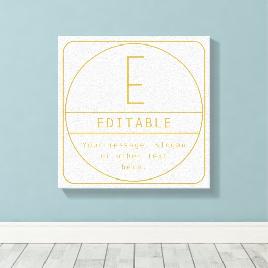 Bewerkbaar Retromodern Design Sjabloon Goud & Wit Canvas Afdruk (Insitu (Houten vloer))