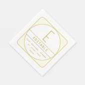 Bewerkbaar Retromodern Design Sjabloon Goud & Wit Servet (Hoek)